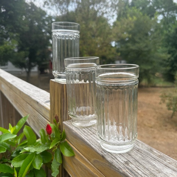 Vintage Anchor Hocking ."Line Lites" Water Glasses / Drinkware. Set Of 3 - Picture 2 of 9